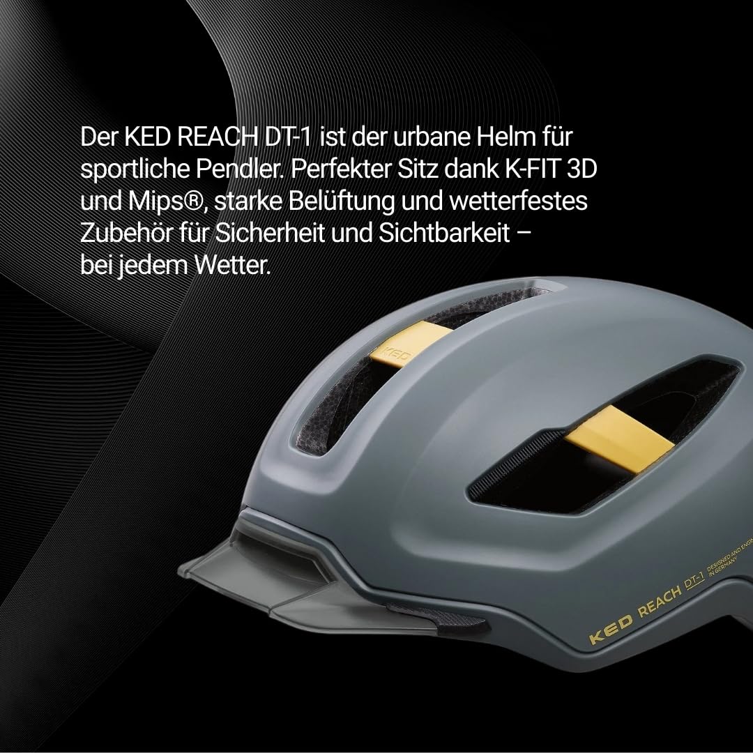 KED Reach DT1 Fahrradhelm – MIPS Schutz, K-Fit 3D Anpassung, Abnehmbares Visier, Rib Cage Belüftung, Individuell Einstellbar, Brillenhalter