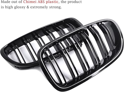 Miniatura 4 de Qitian - Rejillas de riñón delanteras de repuesto para 5 series F10 F11, color negro brillante