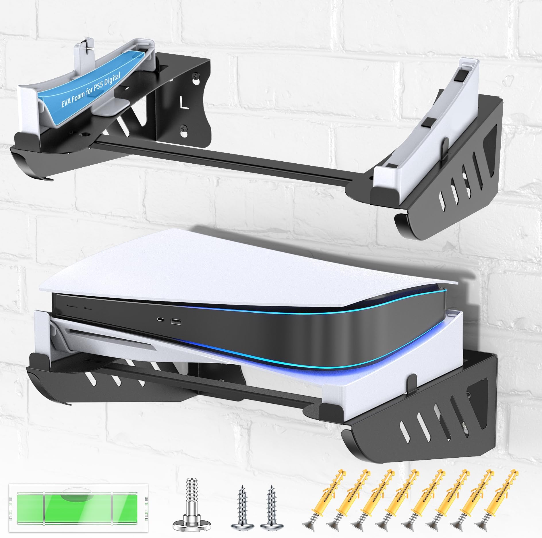 Kosker PS5 Wall Mount Kit Horizontal, PS5 Shelf Wall Mount