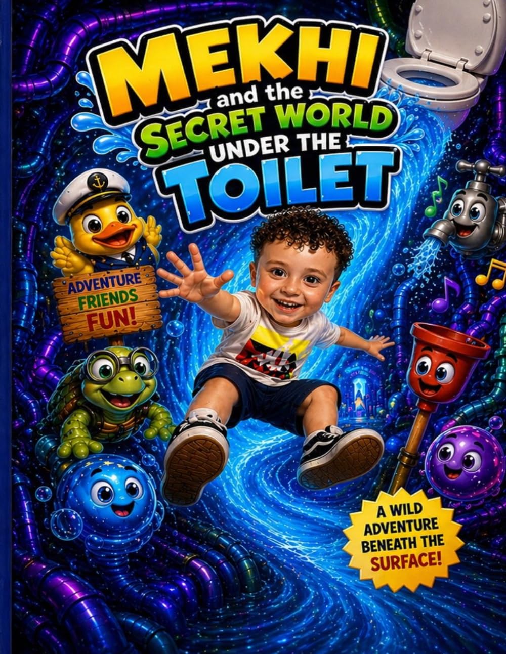 MEKHI and the SECRET WORLD UNDER THE TOILET (Mekhi’s Adventure Story, Coloring & Activity Books)