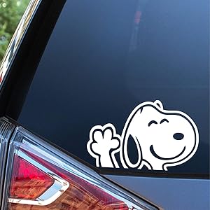 Sunset Graphics & Decals Snoopy Waving Hi Decal Sticker Car Vinyl | Cars Trucks Vans Walls Laptop Computer | White | 6 inches | SGD000177
