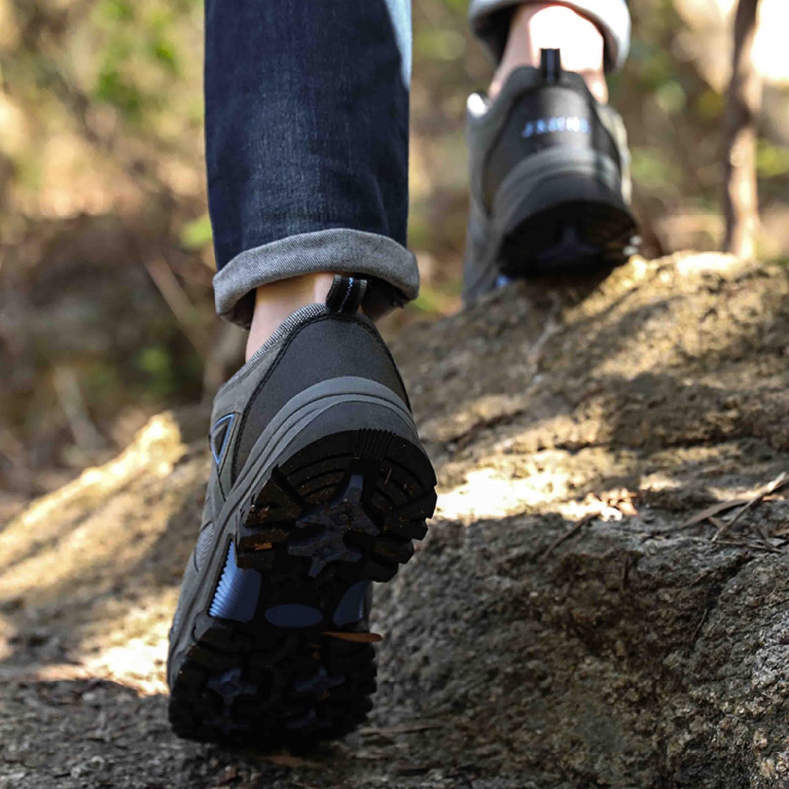 Męskie buty trekkingowe wodoodporne niskie do chodzenia po szlaku | Antypoślizgowa gumowa podeszwa, oddychająca, sznurowane buty trekkingowe, na kemping i na świeżym powietrzu