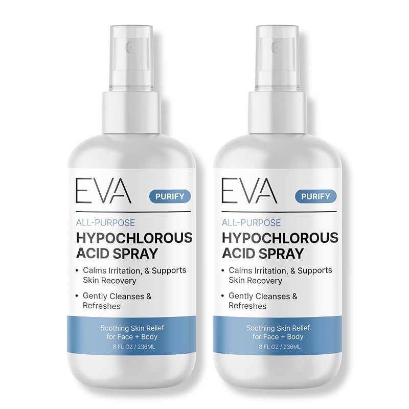 Eva Naturals Spray de Ácido Hipocloroso HOCl para Rosto e Corpo, Pacote com 2