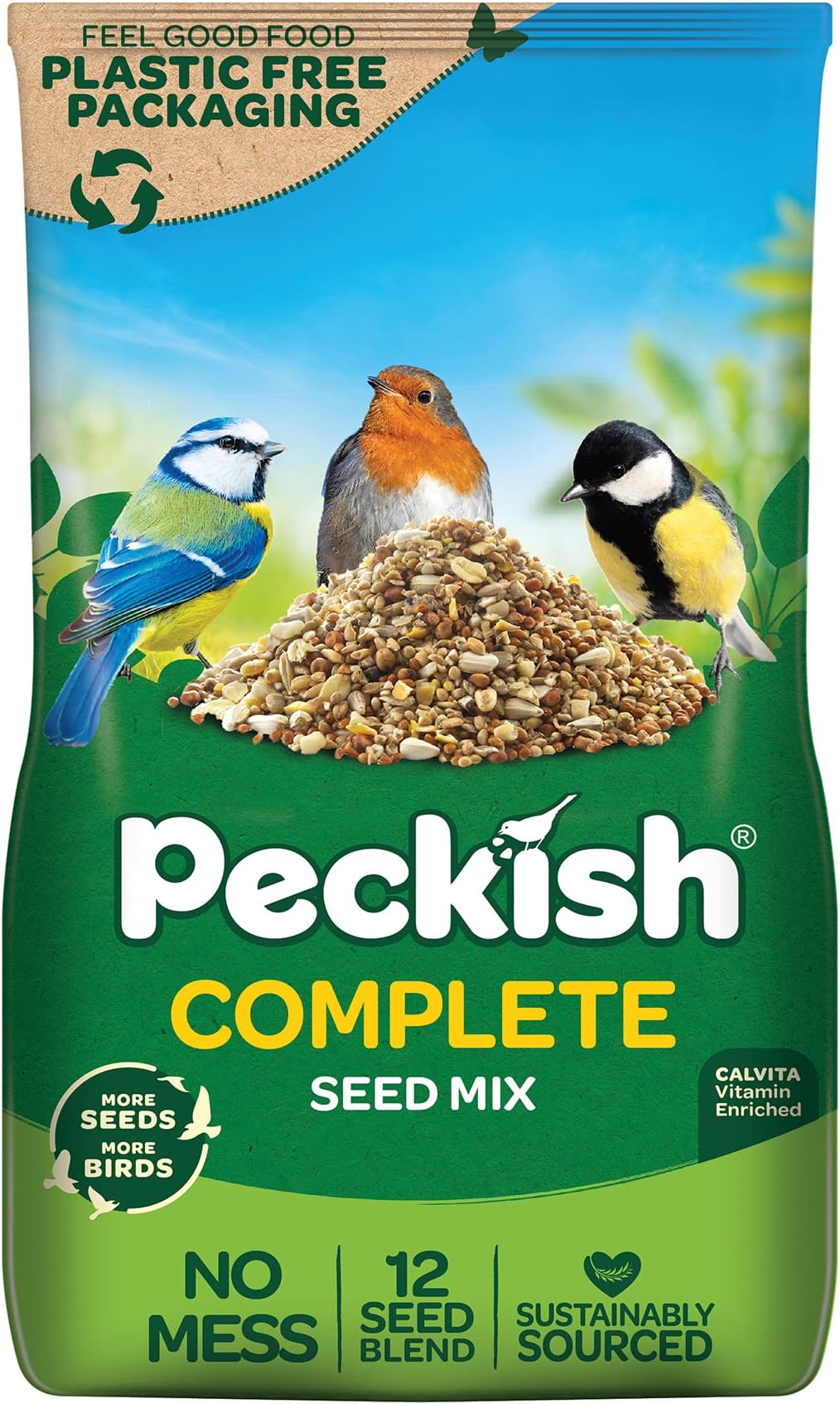 Peckish 60051333 Complete Seed and Nut Mix for Wild Birds, Green,3.5kg