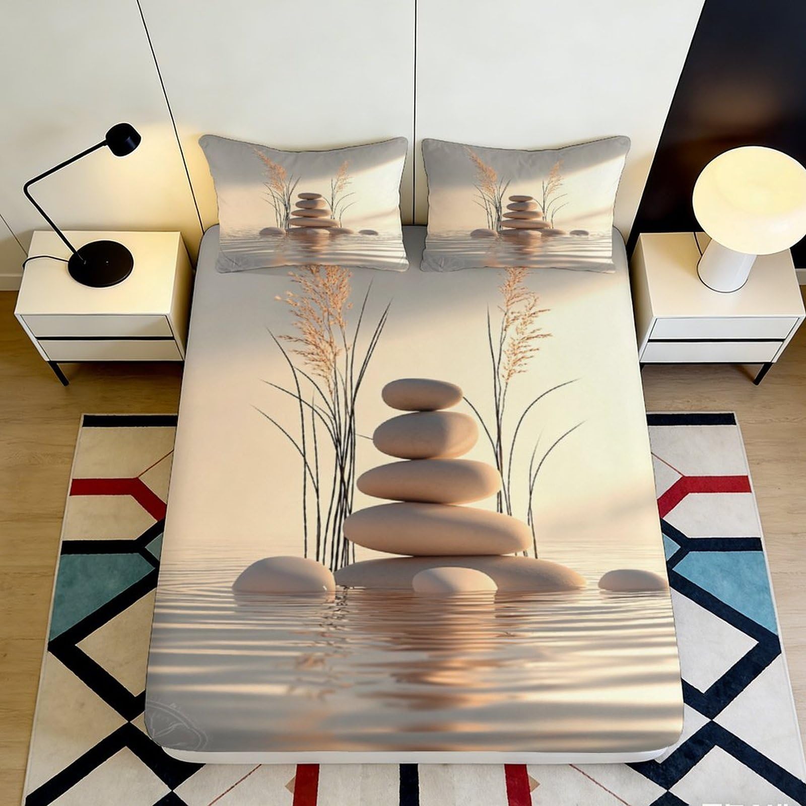 3D Printed Lighthouse Wave Fitted Sheet Microfiber Deep Pocket Bedroom Bedding Set Full Wrap Lighthouse Mattress Fitted Cover 160x200x25cm
