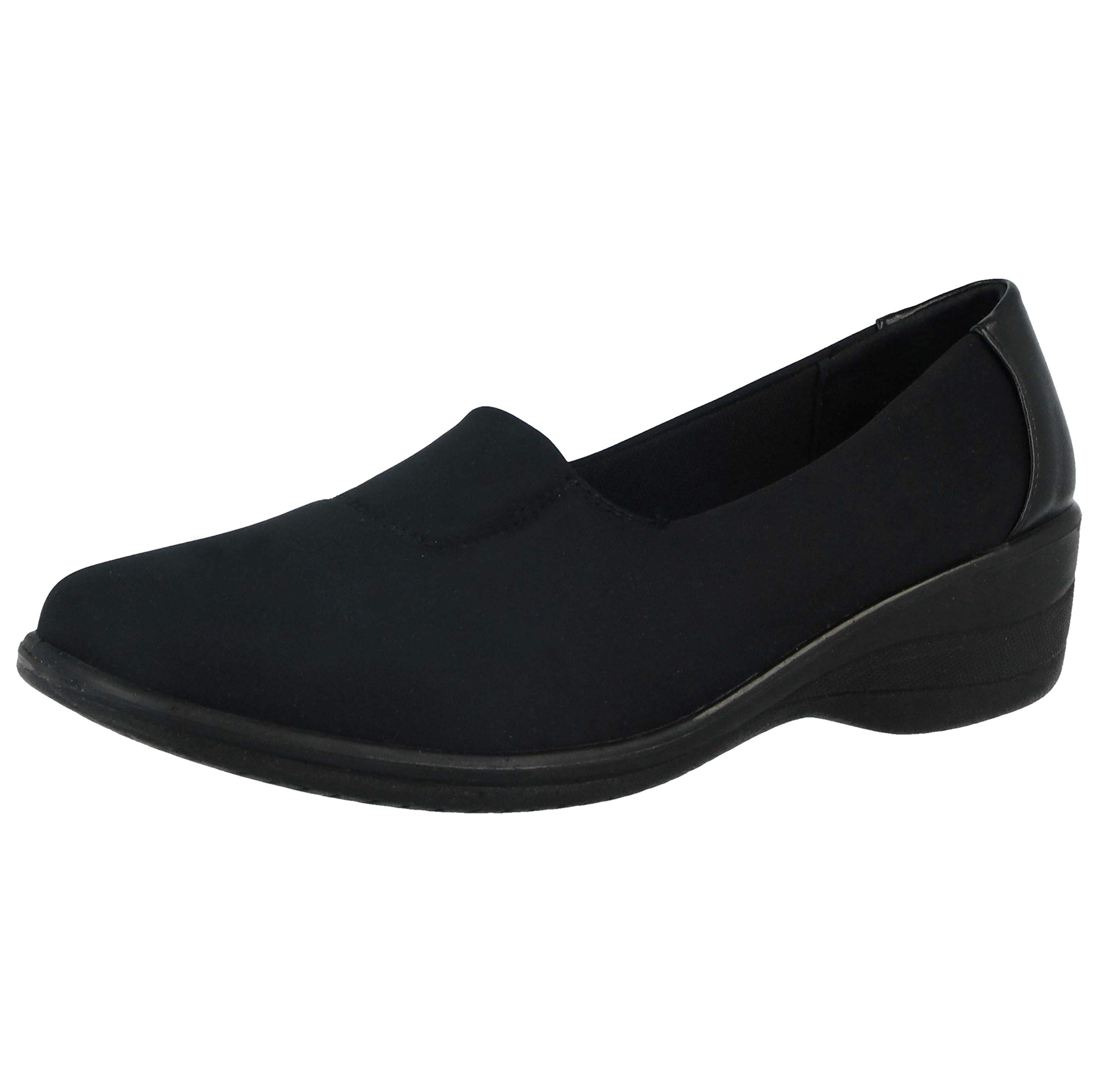 Ladies DrLightfoot Black Faux Leather Smart Loafer Casual Office Work School Shoes (UK 3, 5804: Black)