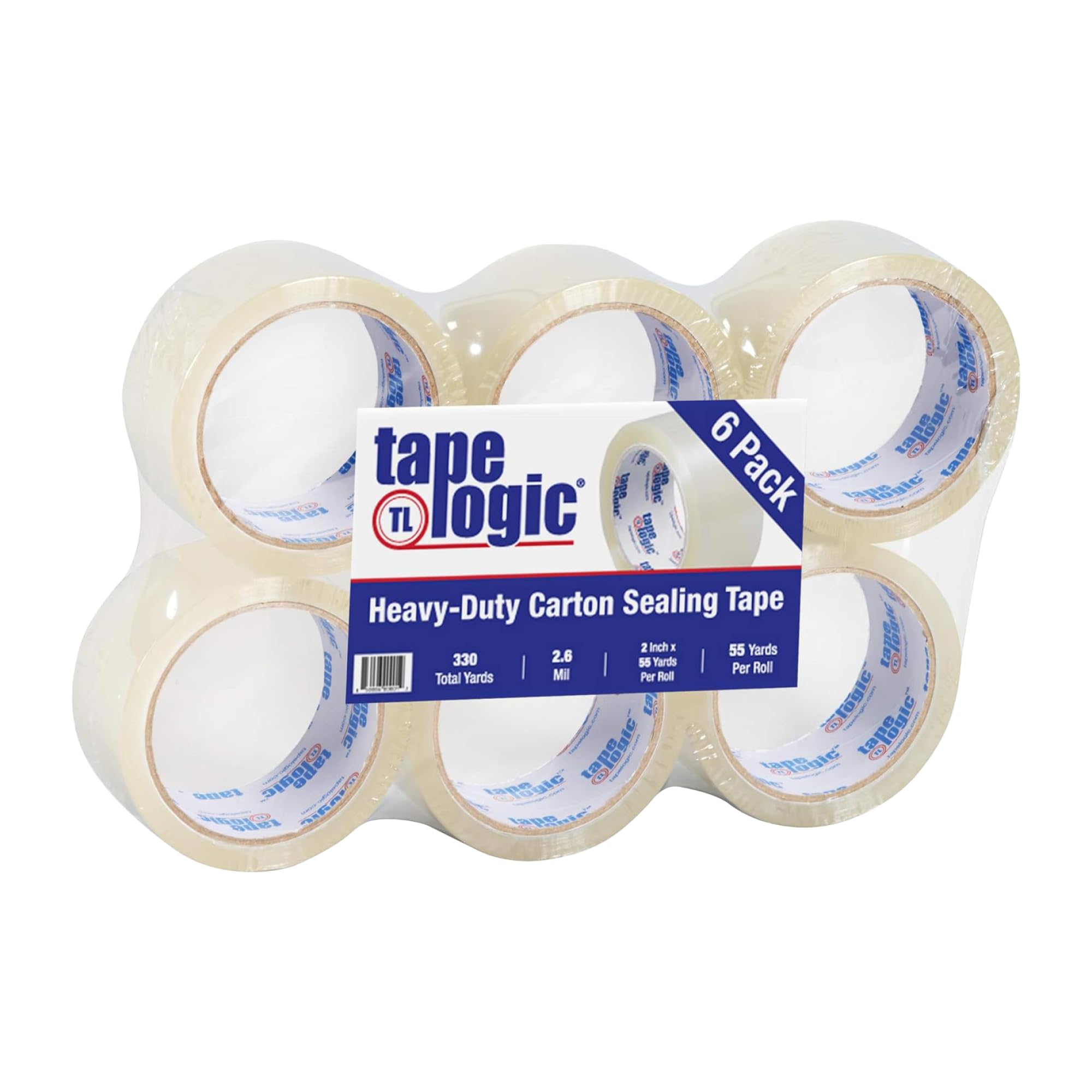 2" x 55 yds Acrylic Packing Tape 2.2 Mil by Tape Logic – 2" x 55 yds (6 Pack), Acrylic, Clear, Pack of 6, Model T9012206PK