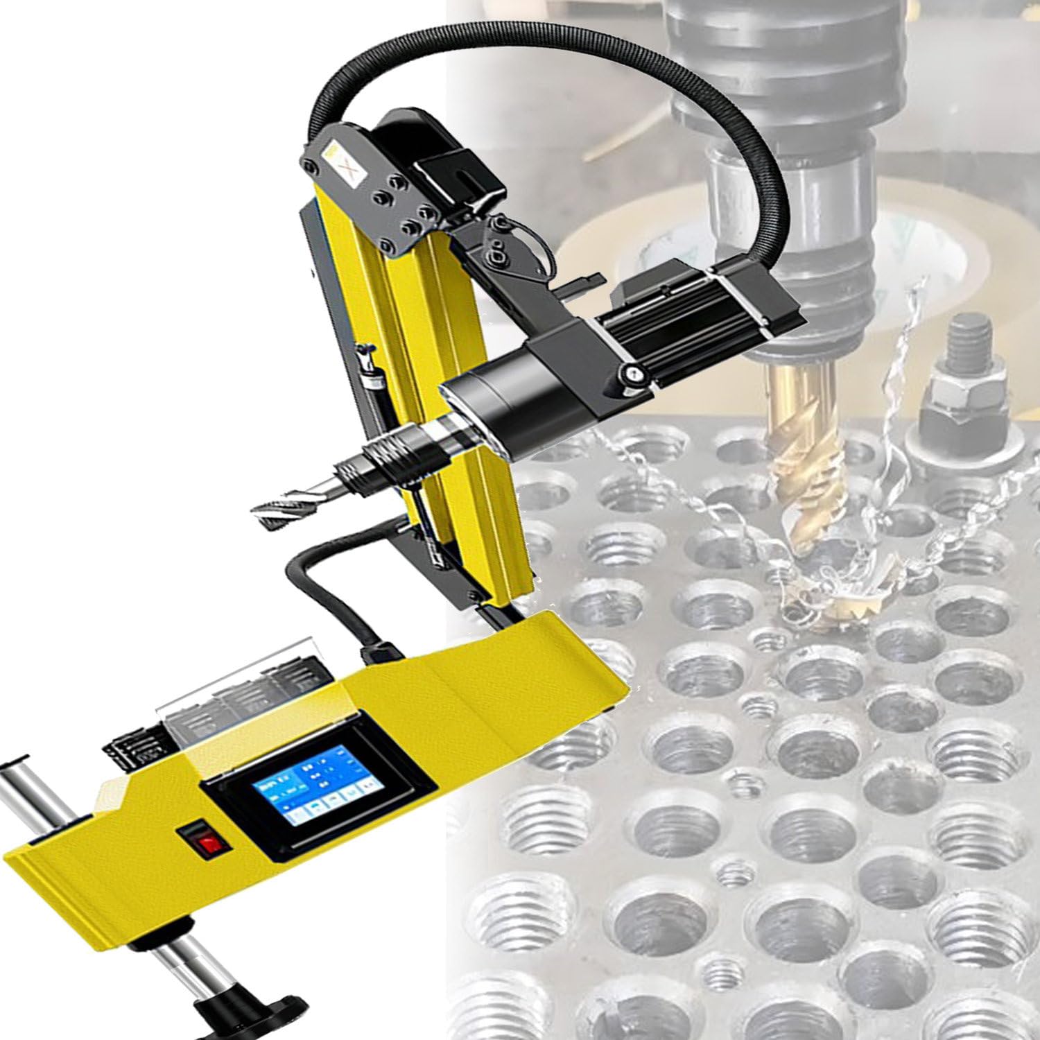 Maschiatrice elettrica, Braccio maschiatore, Trapano maschiatore con servomotore a Braccio Universale 360, Macchina maschiatrice CNC, Macchina maschiatrice multidirezionale M3-16