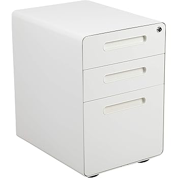Amazon Com Pemberly Row 3 Drawer Mobile Metal File Cabinet With Anti Tilt Mechanism Legal Letter Size Matte White Fully Assembled Office Products