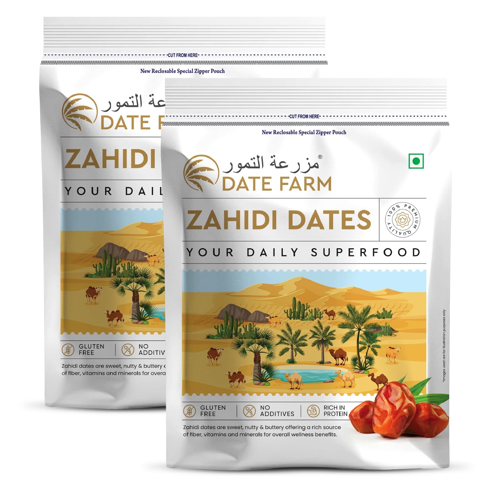 DATE FARM Zahidi Dates Luxury Wet Fresh Dates, 100% Natural, Boosts Immunity, No Added Sugar, Gluten-Free,500 Gram-image-44
