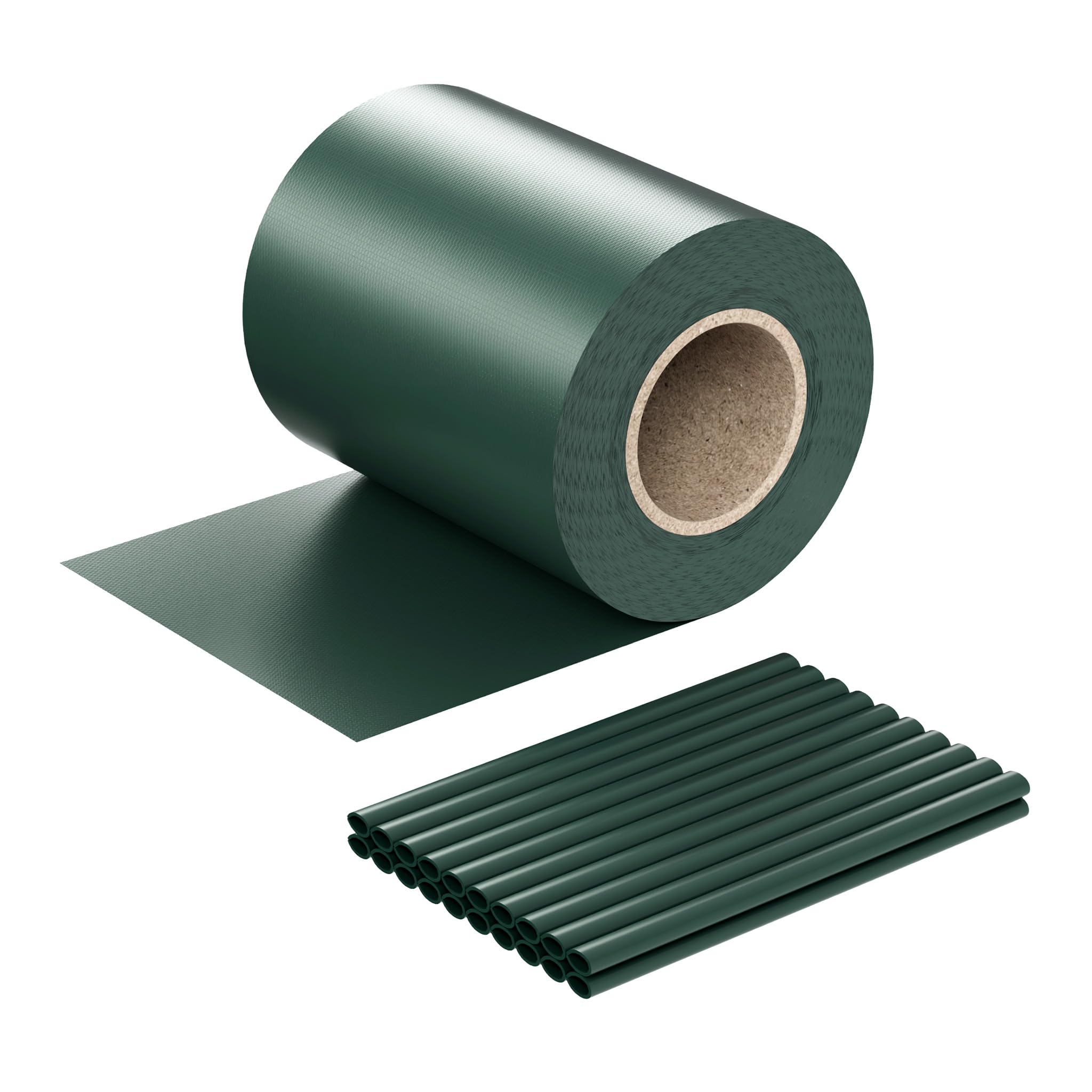 Cinta protección Vallas, Verde 35mx19cm, PVC 650g/m², con 20 Clips Lámina privacidad
