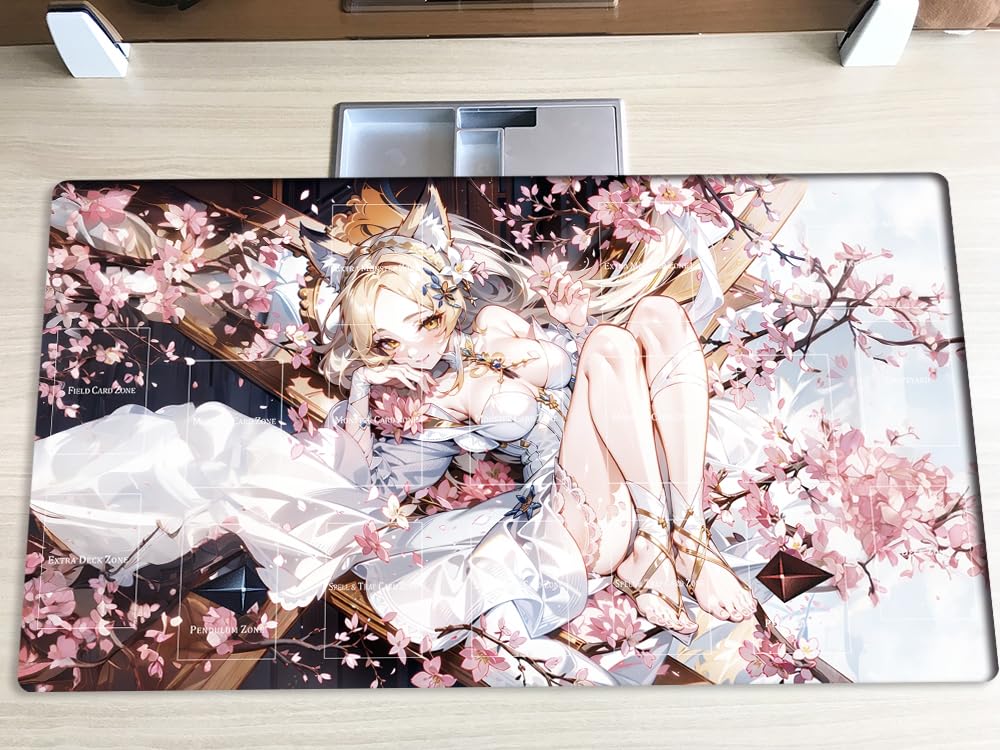 New Mlikemat Playmat Ash Blossom & Joyous Spring TCG CCG OCG Trading Card Game Mat with Zones + Free Bag (ZD039-771-A) - Image 2