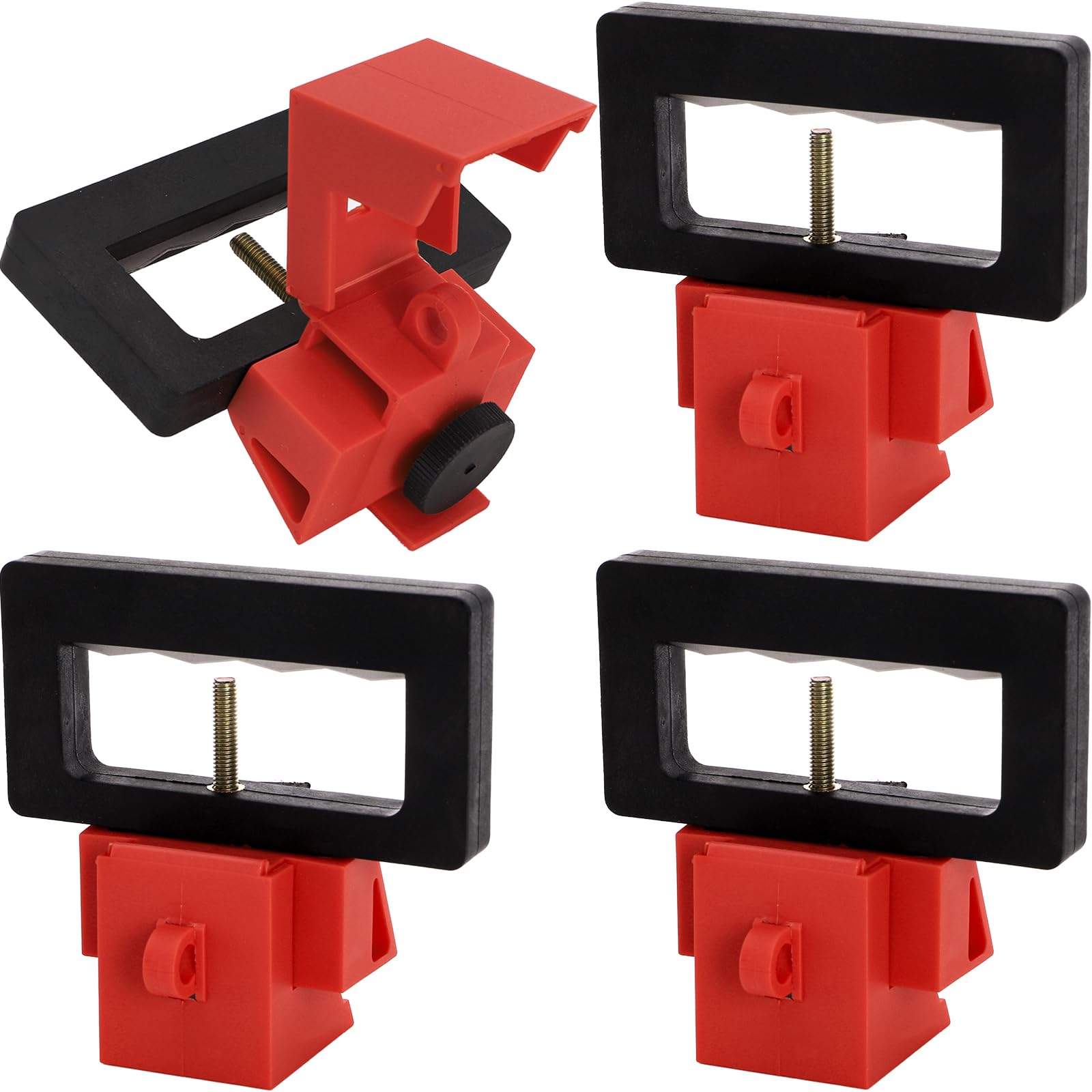 WUWEOT 4 Pack Circuit Breaker Lockout Device, 480/600V Clamp-on Breaker Lock Out Device, Extra Large Universal Single & Multi Pole Circuit Interrupter