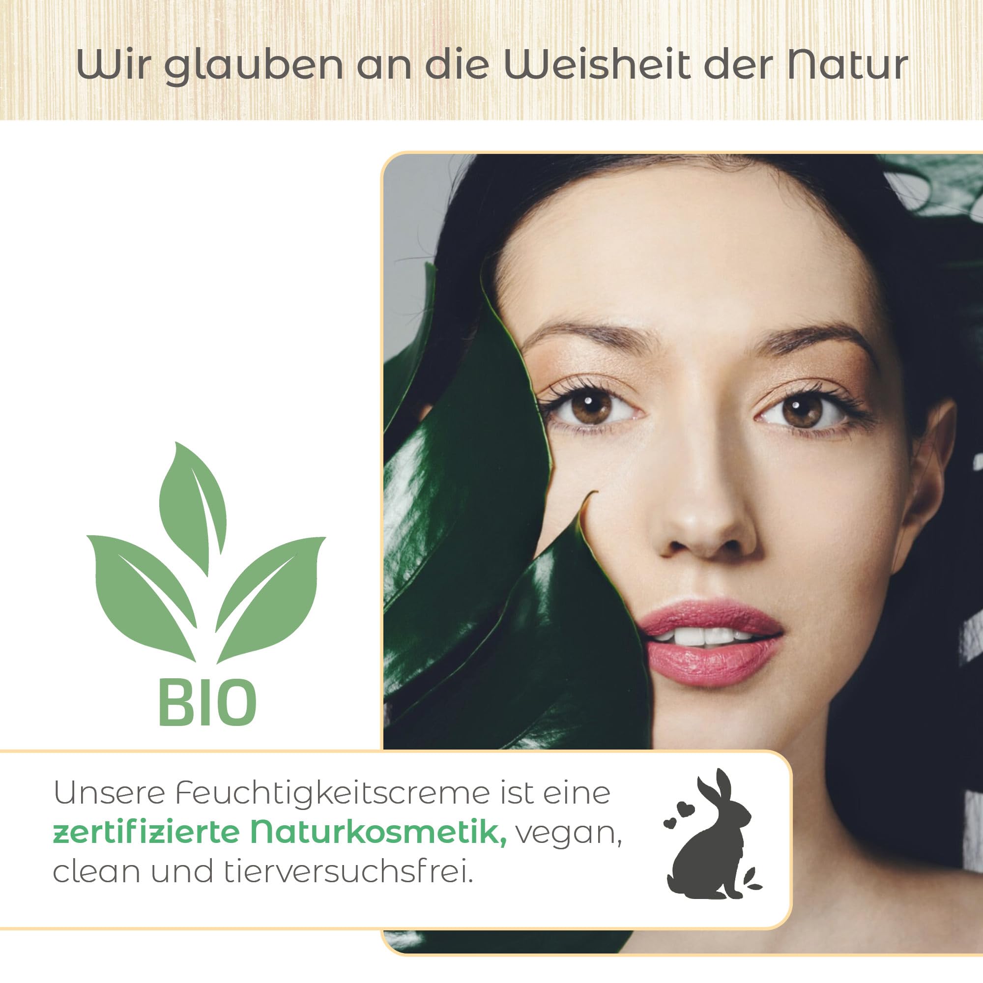 Olleeno Crema idratante viso da donna, 50 ml, con acido ialuronico, vitamina E + C, acqua di rose e aloe vera