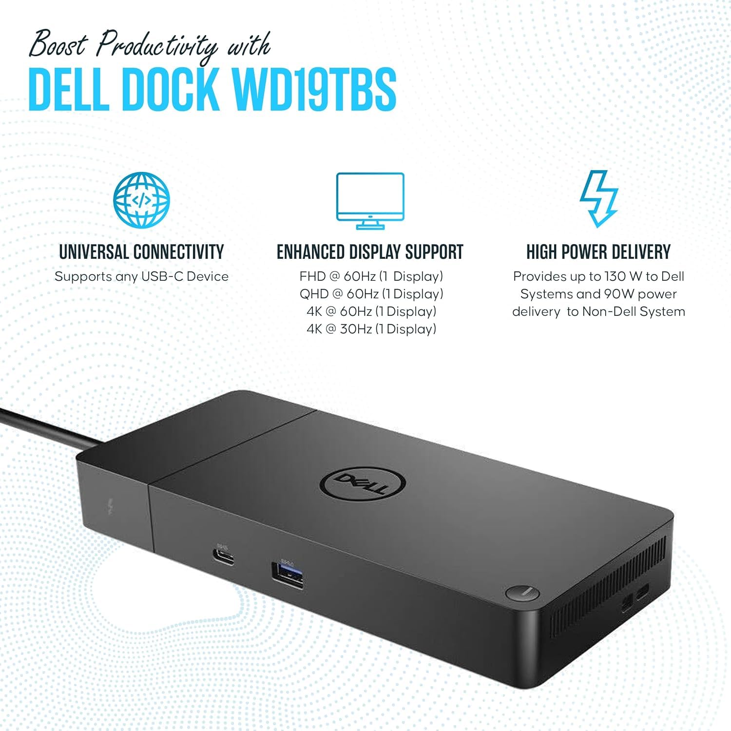 Dell Type-C給電WD19TBSドッキングステーション Amazon.com: Dell WD19TBS Thunderbolt Dock - USB C Docking Station