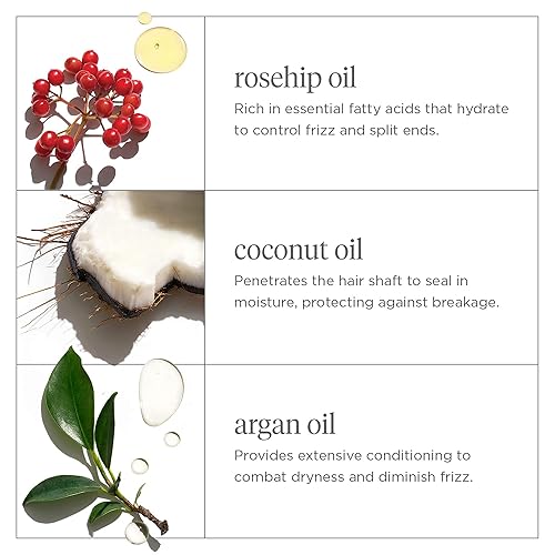 Miniatura 4 de Briogeo Farewell Frizz Rosarco Leave In Spray acondicionador  Aceite de coco y aceite de argán  Productos para el cabello lacio y ondulado  5 onzas