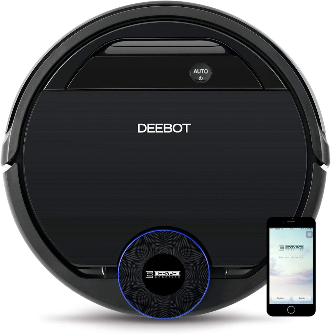 ECOVACS DEEBOT 930, Smart Robotic Vacuum, Carpet, Bare, Pet Hair plus Intelligent Mapping, OZMO Mopping, Adaptive Floor Sensing Technology, with Alexa Navi, Black (Renewed)