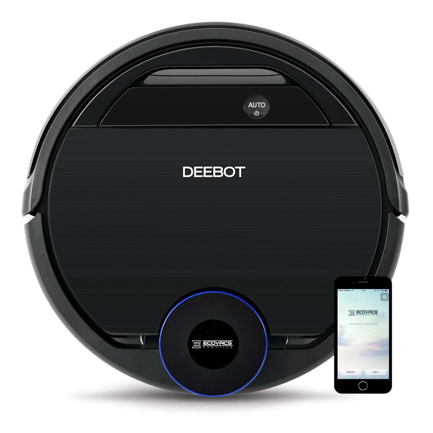 ECOVACS DEEBOT 930, Smart Robotic Vacuum, Carpet, Bare, Pet Hair plus Intelligent Mapping, OZMO Mopping, Adaptive Floor Sensing Technology, with Alexa Navi, Black (Renewed)