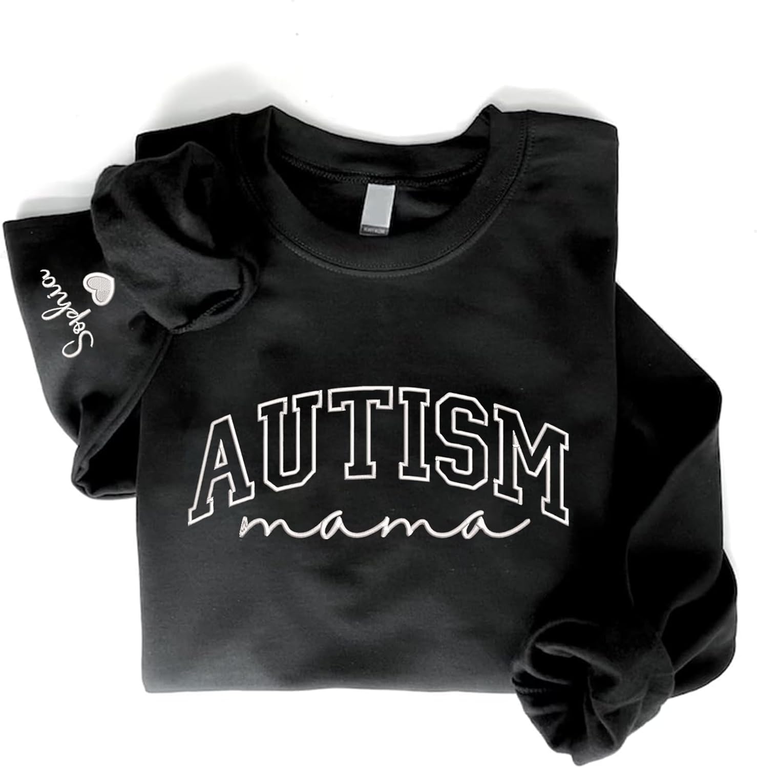 Chillever - Personalized Autism Mama Sweatshirt, Custom Mom Sweatshirt with Name On Sleeve, Shirt Women Autistic Support, Women's Autism Mom Gift, Gift For Her Mother Grandma