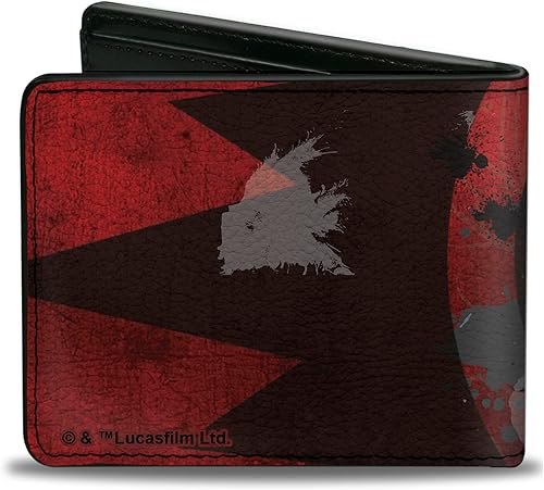 Miniatura 2 de Buckle-Down Billetera para hombre, plegable, clon Pose Splatter Reds, cuero vegano, Star Wars Darth Maul, 4.0 x 3.5 pulgadas, Star Wars Darth Maul,