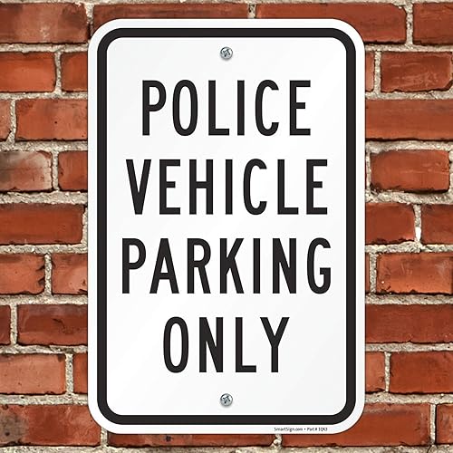 Miniatura 4 de SmartSign - K-4470-AL-12x18 "Solo estacionamiento de vehículos policiales" Letrero  12 x 18 pulgadas Aluminio Negro sobre Blanco