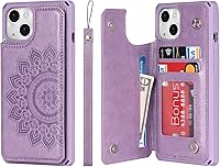 Vista 34 de Cavor Funda para iPhone 13 con tarjetero, funda tipo cartera para mujeres y hombres, fundas de teléfono para iPhone 13 con soporte y correa, funda