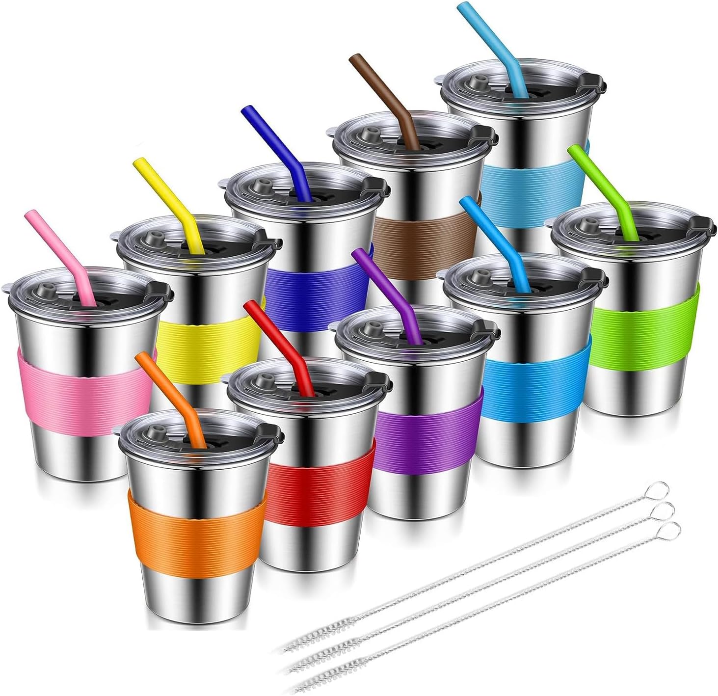 Kids Cups with Lids and Straws, 12oz Spill Proof Drinking