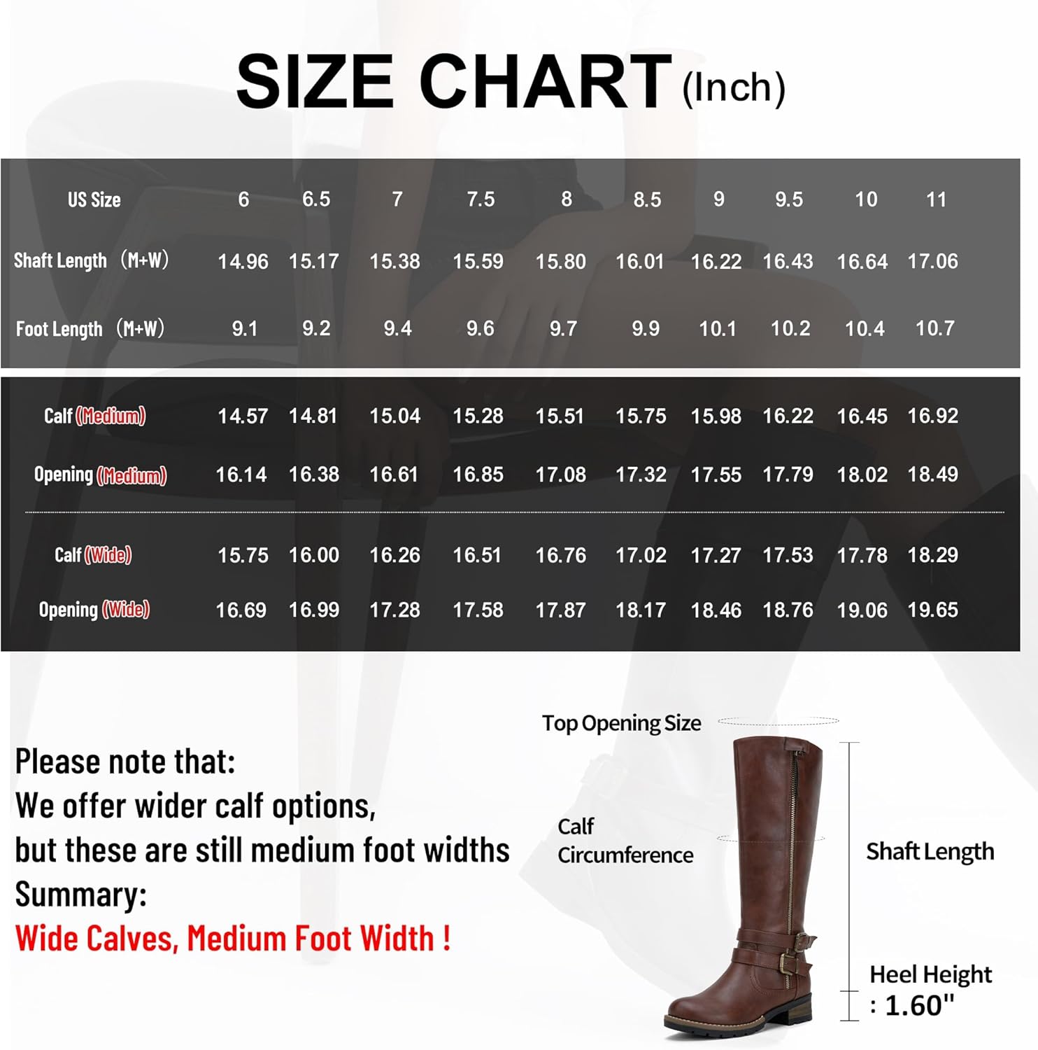 Jeossy Knee High Boots for Women, Classic Tall Riding Boots Low Heel with Inside Zipper Works and Outside Zip Decorative