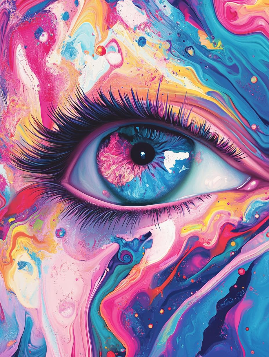 MAVINNE 5D Diamond Painting Eye Kits for Adults, DIY Diamond Art Kits with Full Drill Rhinestone Crystal, Cross Stitch Embroidery Kit, Home Wall Decor, Gift - 30x40 cm B426