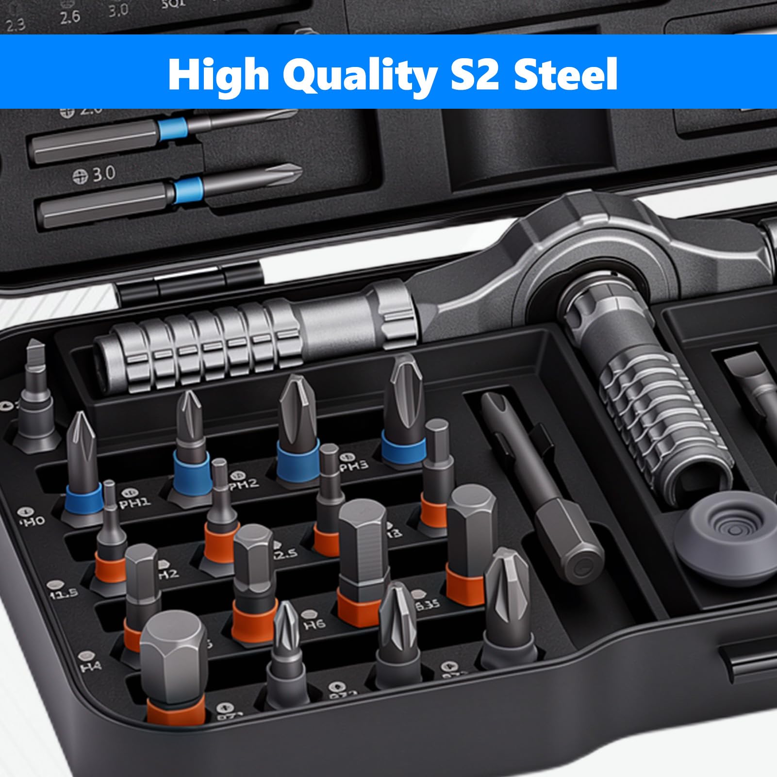 Yosoo Health Gear Juego de destornilladores de trinquete con puntas multifunción con mango ajustable para reparación mecánica de coche y mantenimiento doméstico