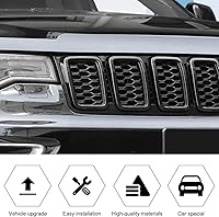 Vista 2 de RT-TCZ 7 piezas de insertos de malla para parrilla delantera, kit de insertos de cubiertas de anillos para Jeep Grand Cherokee 2017 2018 2019 2020