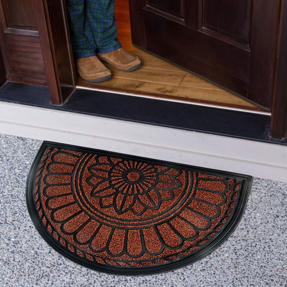 Mibao Half Round Door Mat, NonSlip Entrance Way Rug, Durable