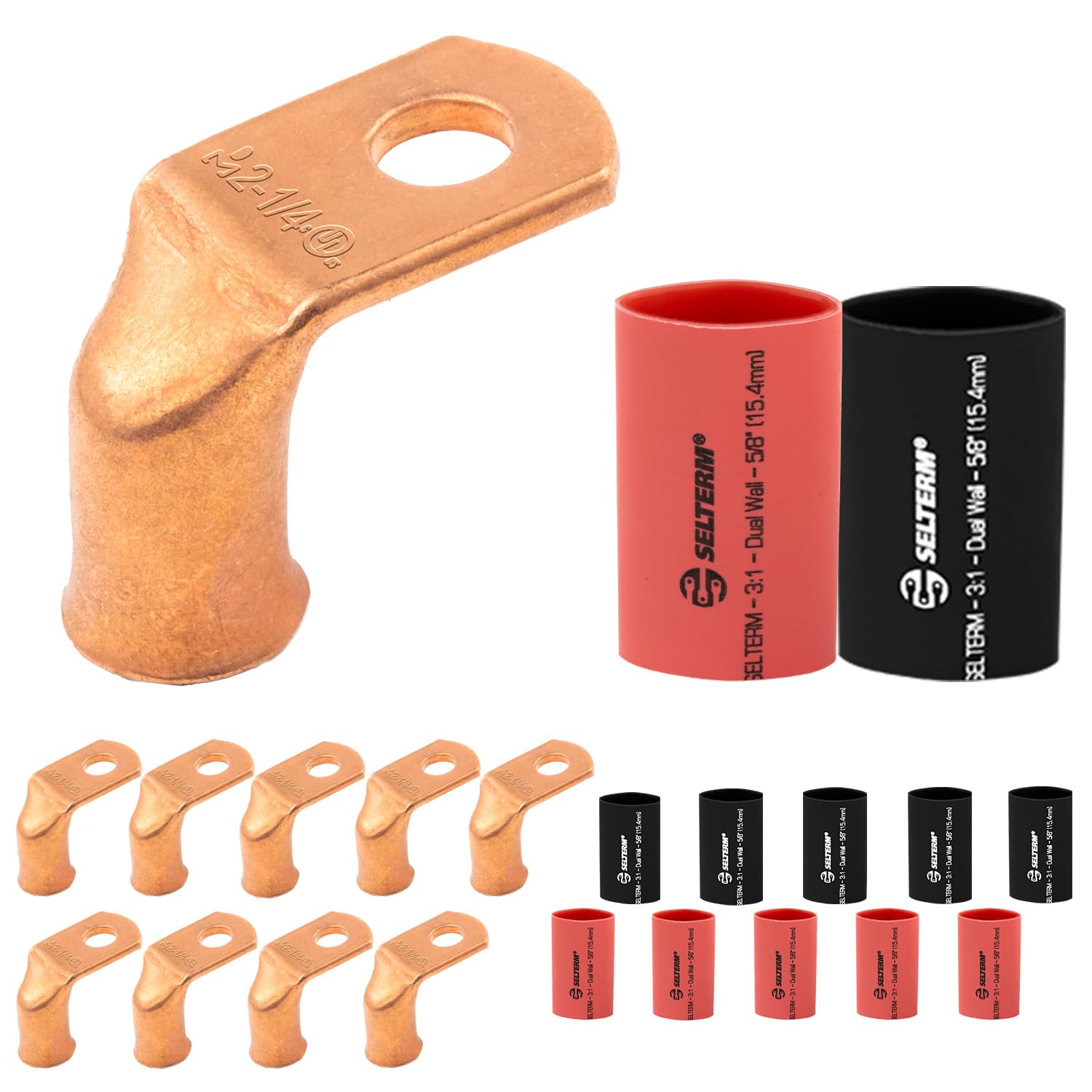 SELTERM Copper Lugs - 10 Ring Terminals -16