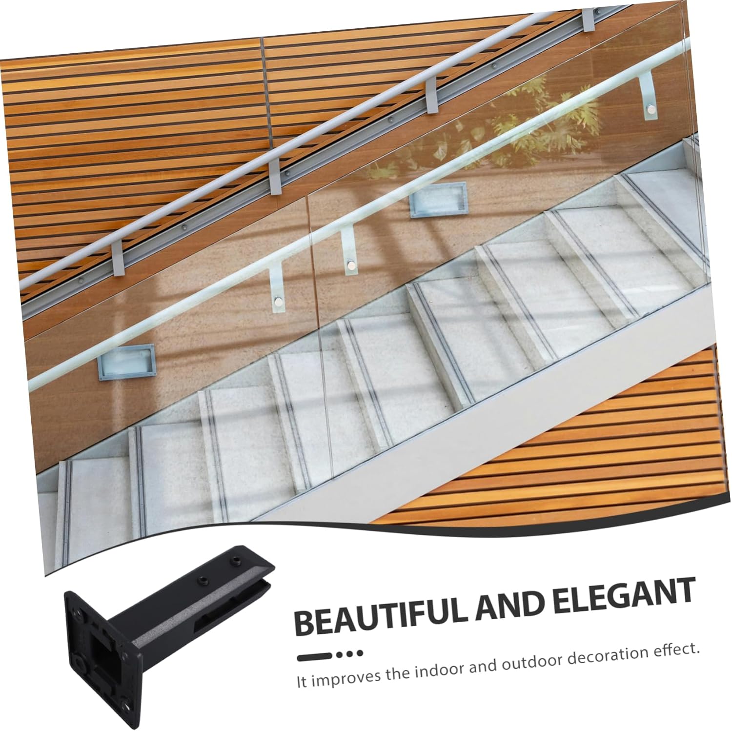 HOMSFOU Glass Railing Clamp Heavy Duty Glass Stabilizer Holder for Pool and Balcony Design Screws Easy Installation for Secure Railing Support