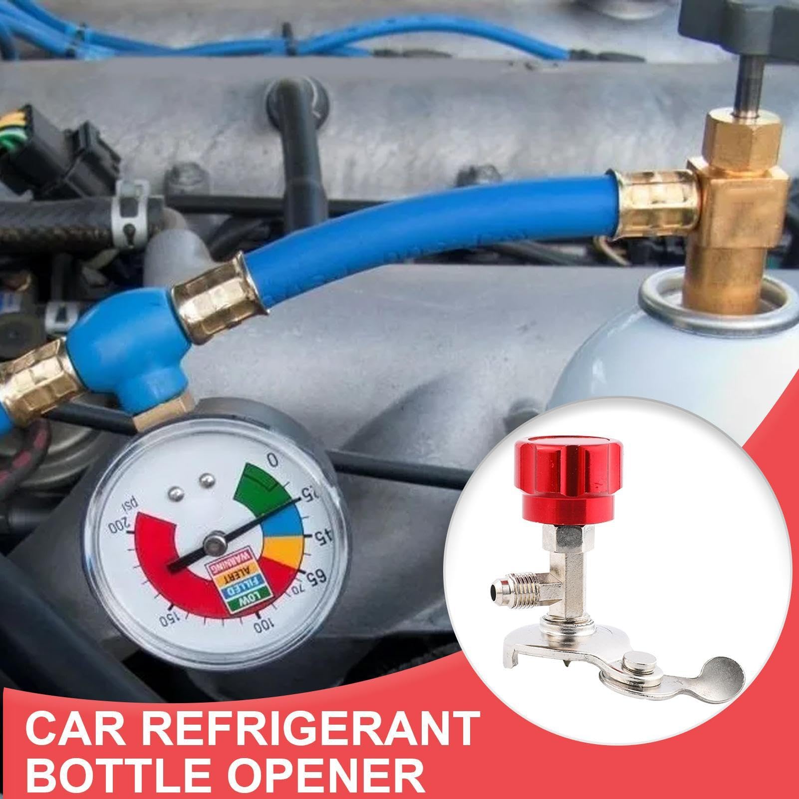 Generico Rubinetto per Bomboletta Refrigerante - Strumento per Valvole per Sistemi di Climatizzazione per Auto in Lega | Adattatore per Bottiglia Apri di Erogazione, di Rifornimento di Ricarica per R