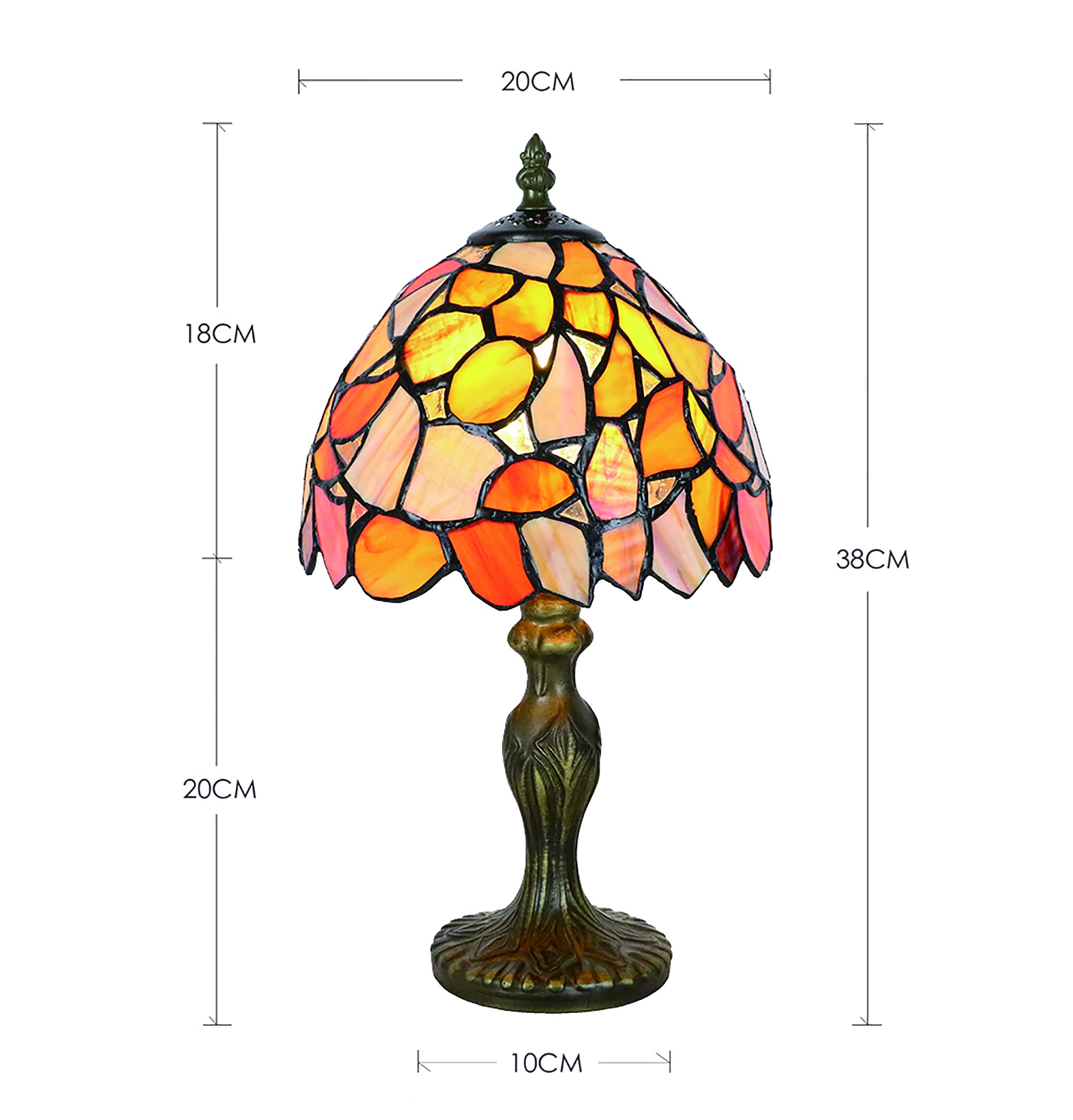 Tiffany Vintage Tischlampe - E14 Kinderzimmer Deko Glasmalerei Klein, Dellemade Gelbes Ahornblatt für Schlafzimmer/Wohnzimmer [Ohne Glühbirnen]