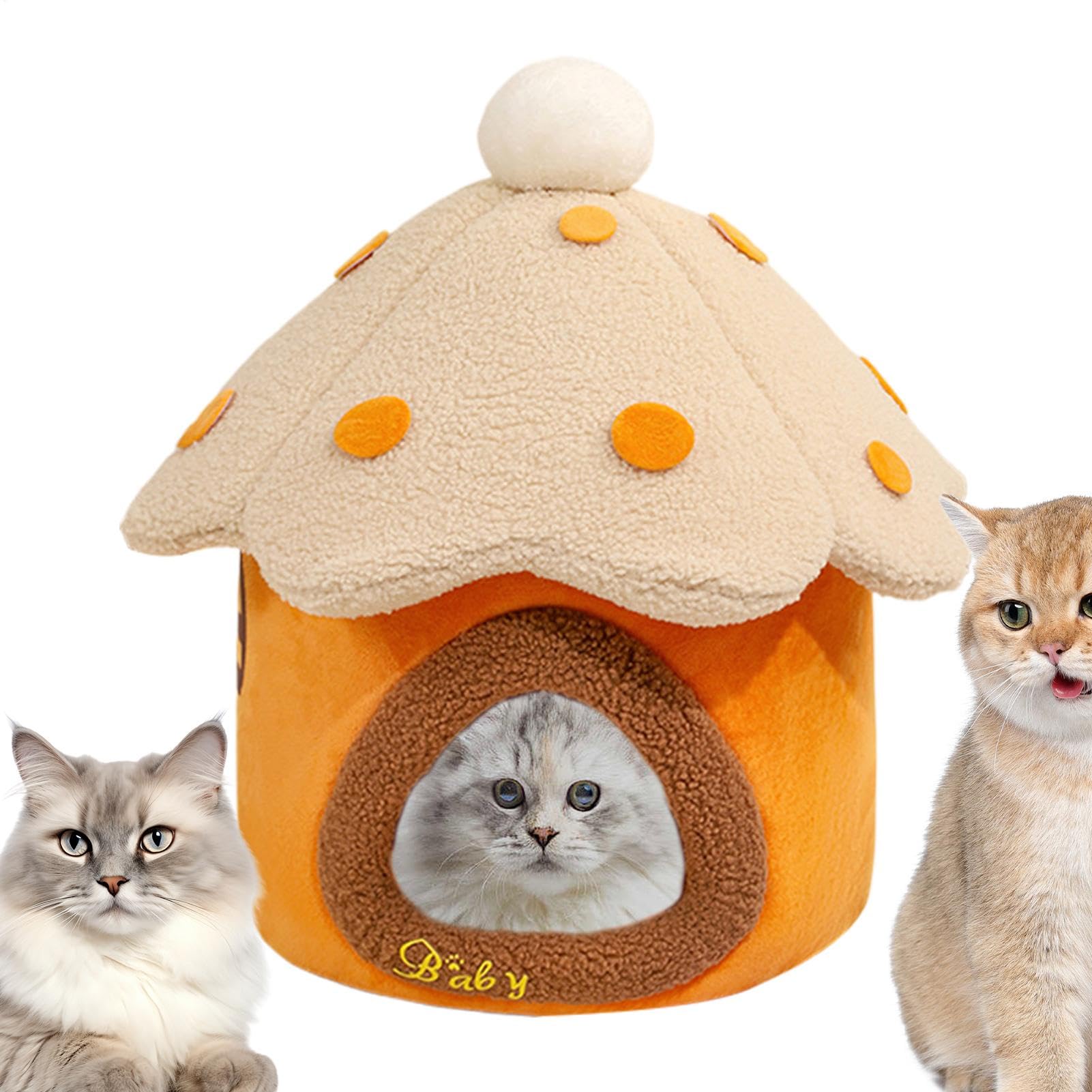 Cuccia Gatto Fungo Carina Comoda Calda Morbida Rimovibile Chiusa Privata | Condominio dei Perfetta per Soggiorno o Camera da della Tua Casa