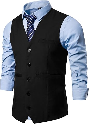 DONGD Mens Formal Suit Vest Business Dress Vest for Suit or Tuxedo