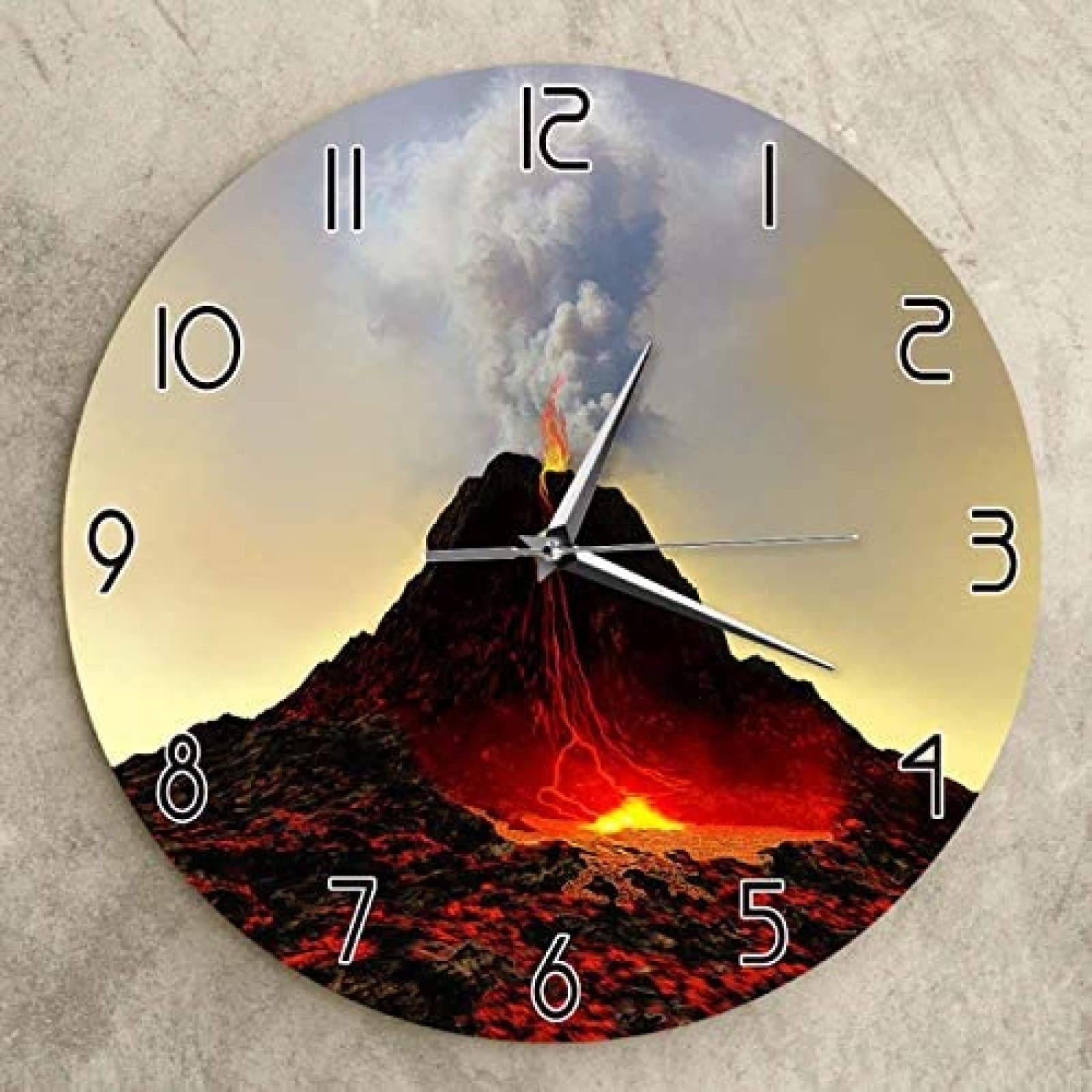 orologio da parete attivo vulcano moderna orologio da parete roccioso  geologico decorazioni orologio vesuviano eruzione arte da parete appendere  orologi geologo regalo : Amazon.it: Casa e cucina