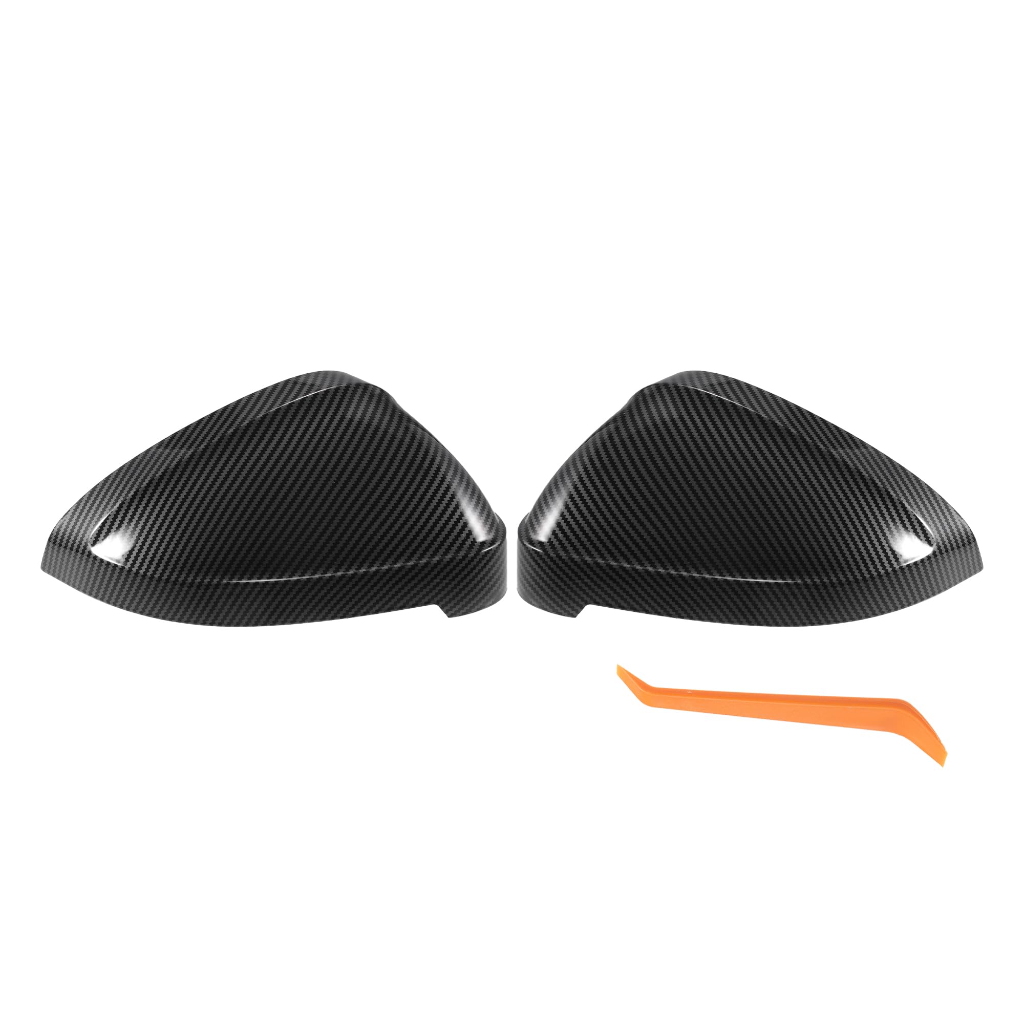 X AUTOHAUX Pair Car Rear View Driver Passenger Side Mirror Cover Cap Replacement Black Carbon Fiber for Audi A4 A5 S4 S5 RS5 Mirror Guard Covers Exterior Decoration Trims