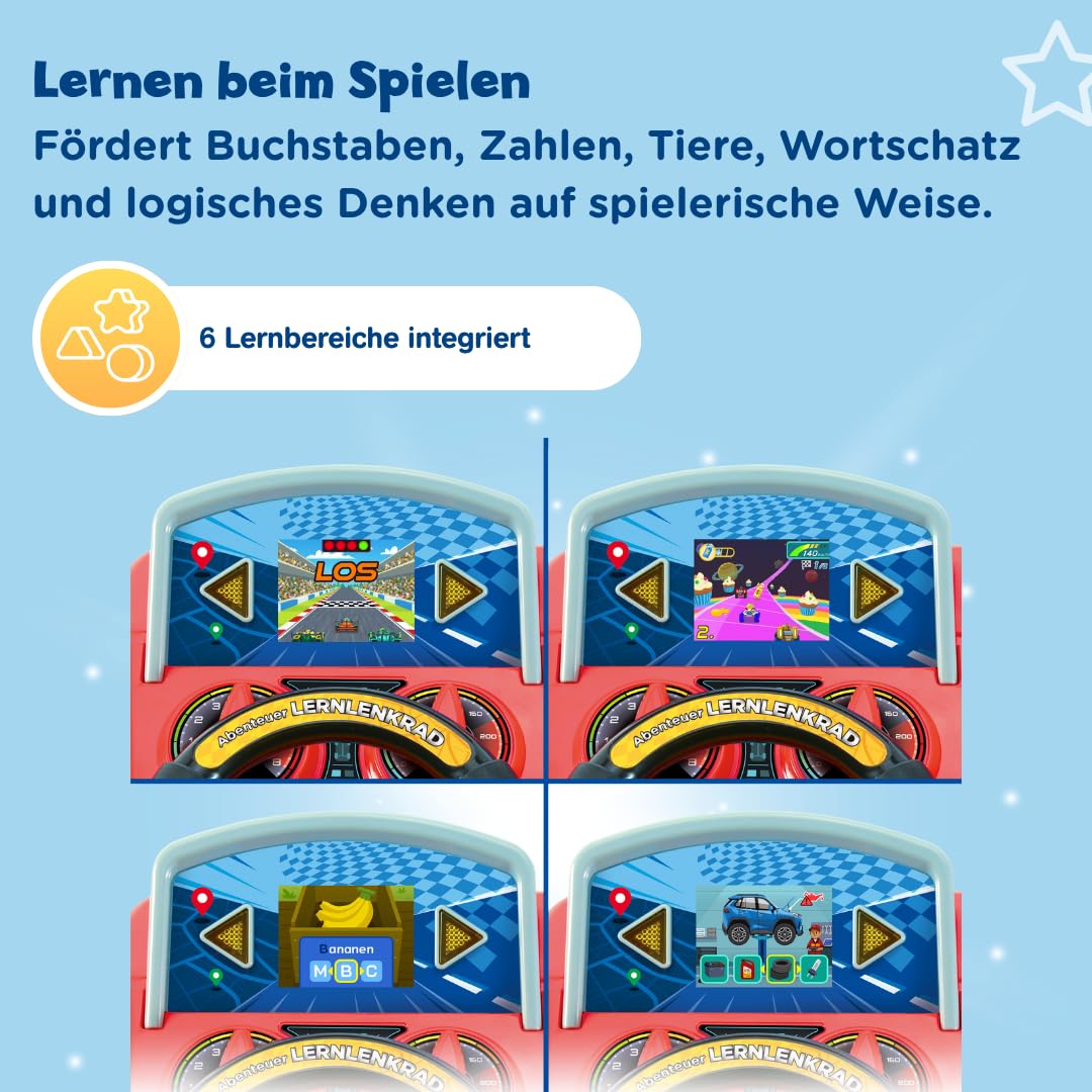 VTech Abenteuer Lernlenkrad – Interaktives LCD-Steuer für Kinder 3-7