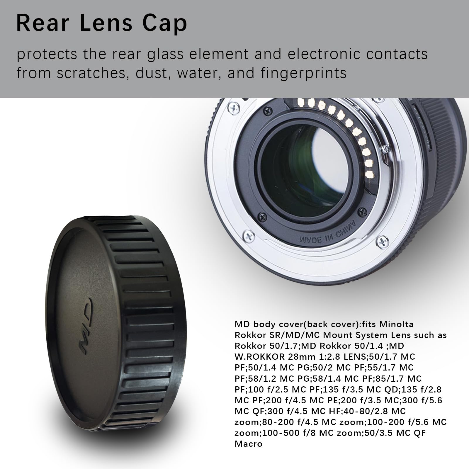 Amazon.com : MD Camera Body and Rear Lens caps,Compatible with for