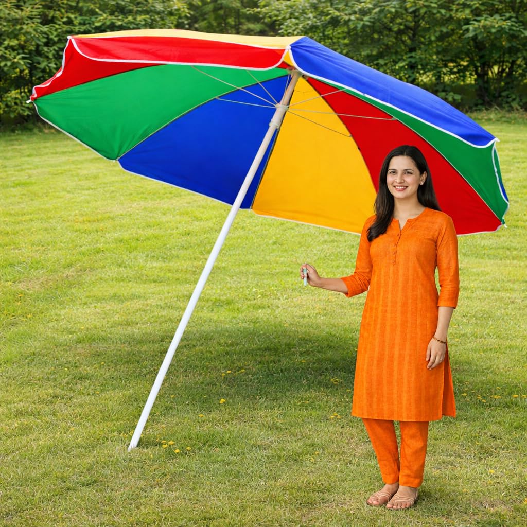 Multicolor Garden Umbrella Big Size 48in/8ft Outdoor Big Size Waterproof Super Cloth Patio Garden Outdoor Umbrella (8ft/48in) (Multicolor)