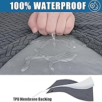 Vista 2 de Smiry Fundas de cojines impermeables para sofá, fundas de sofá seccional de jacquard elástico, funda de sofá chaise lounge en forma de L, protector