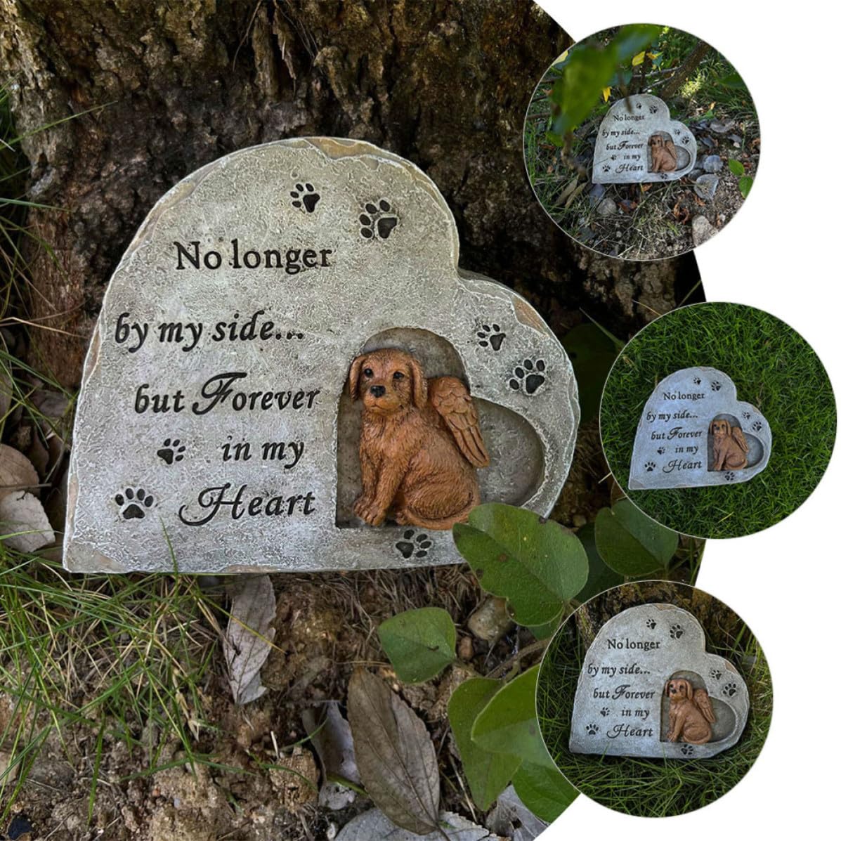 DOITOOL Pietra Commemorativa per Cane in Resina Resistente all'Usura a Forma di Cane, per Giardino e Cortile All'aperto, Monumento Memoriale per Animali Domestici