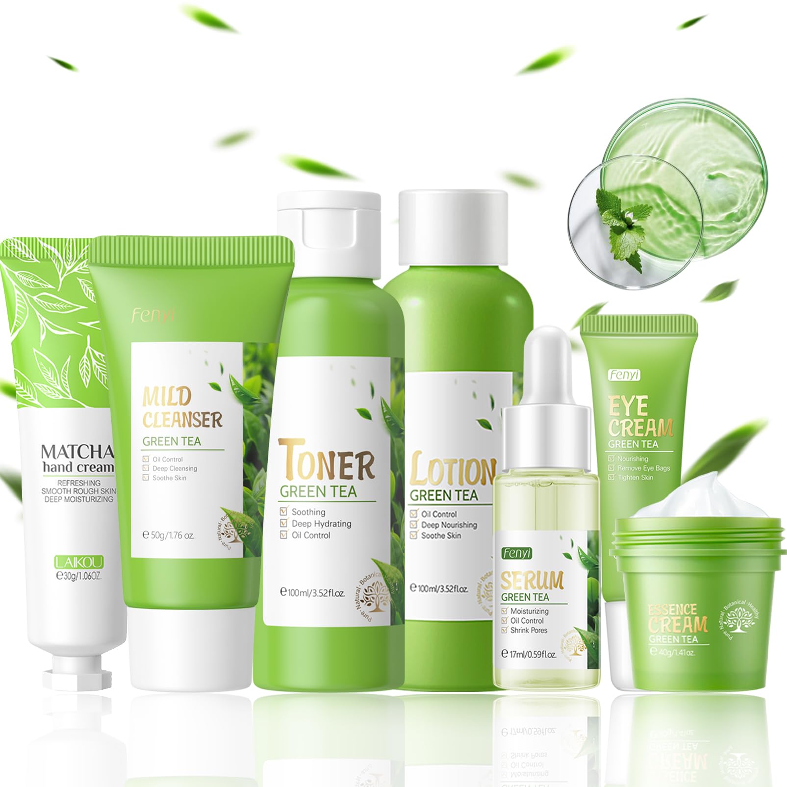 Organic Skin Care Kit for Women/Teenage Girls, Green Tea Korean