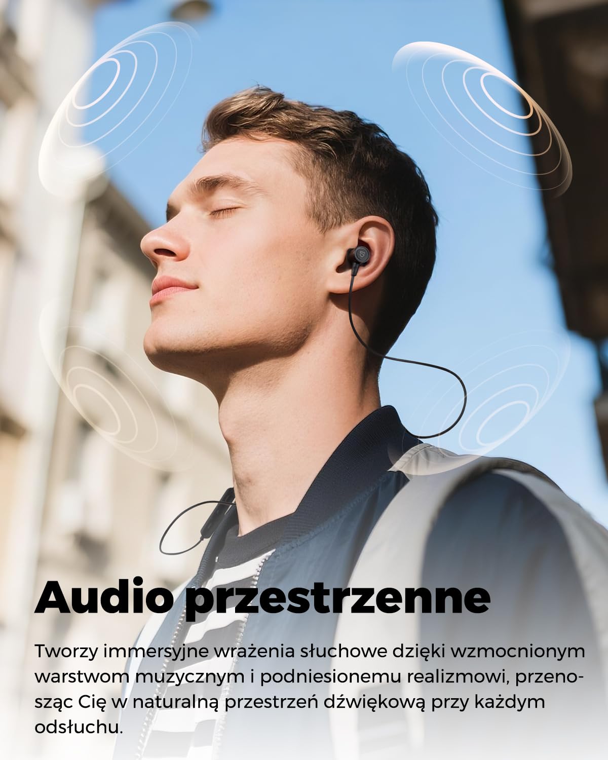 SOUNDPEATS Q40 HD Bezprzewodowe Słuchawki Douszne z Szyjną Opaską, Hi-Res Audio z LDAC, 20H Odtwarzania, IP67 Wodoodporne, Magnetyczne Słuchawki do Sportu, Pracy i Podróży AI Redukcja Szumów Czarny