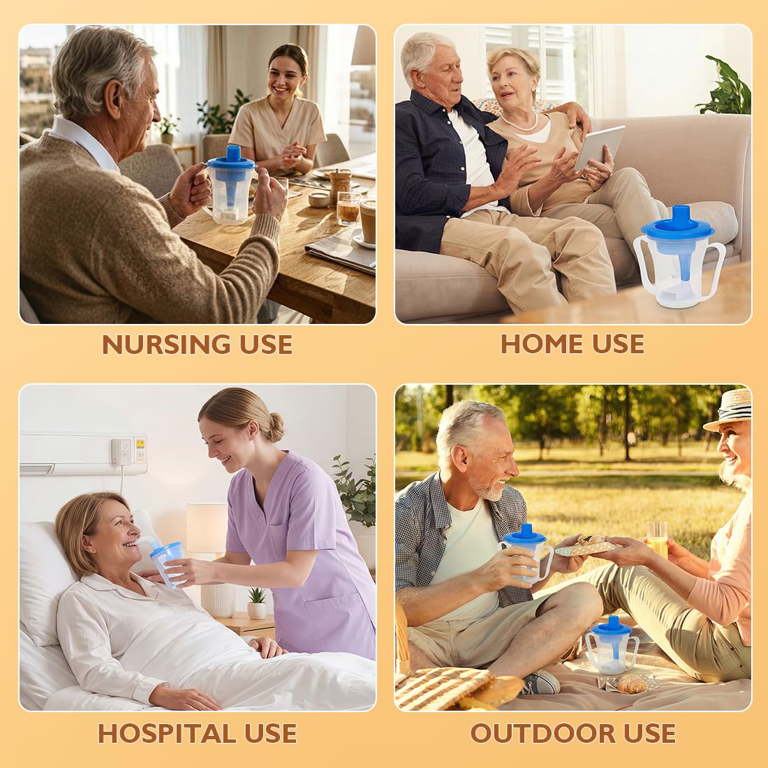 Vaso regulador de disfagia para personas que traguen y trastornos, dispensa 5 cc o 10 cc de líquido cada vez, no se utiliza espesante, evita asfixia cuando sufre disfagia (azul 1 unidad)