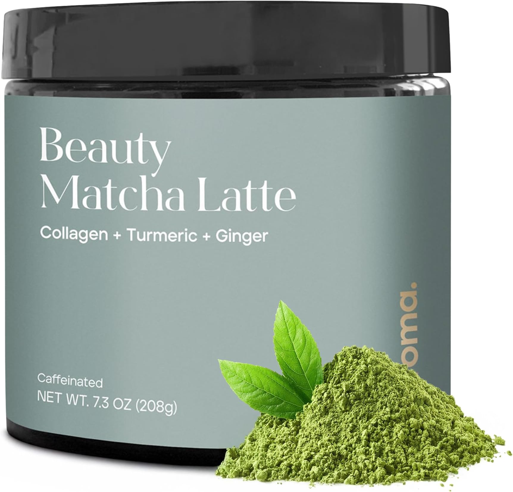 KROMA. Ceremonial Grade Matcha Powder, Gluten Free Green Tea Collagen Powder with Mushrooms, Ginger, Turmeric, L Theanine, Maca, Matcha Latte Powder with Natural Caffeine for Energy Support