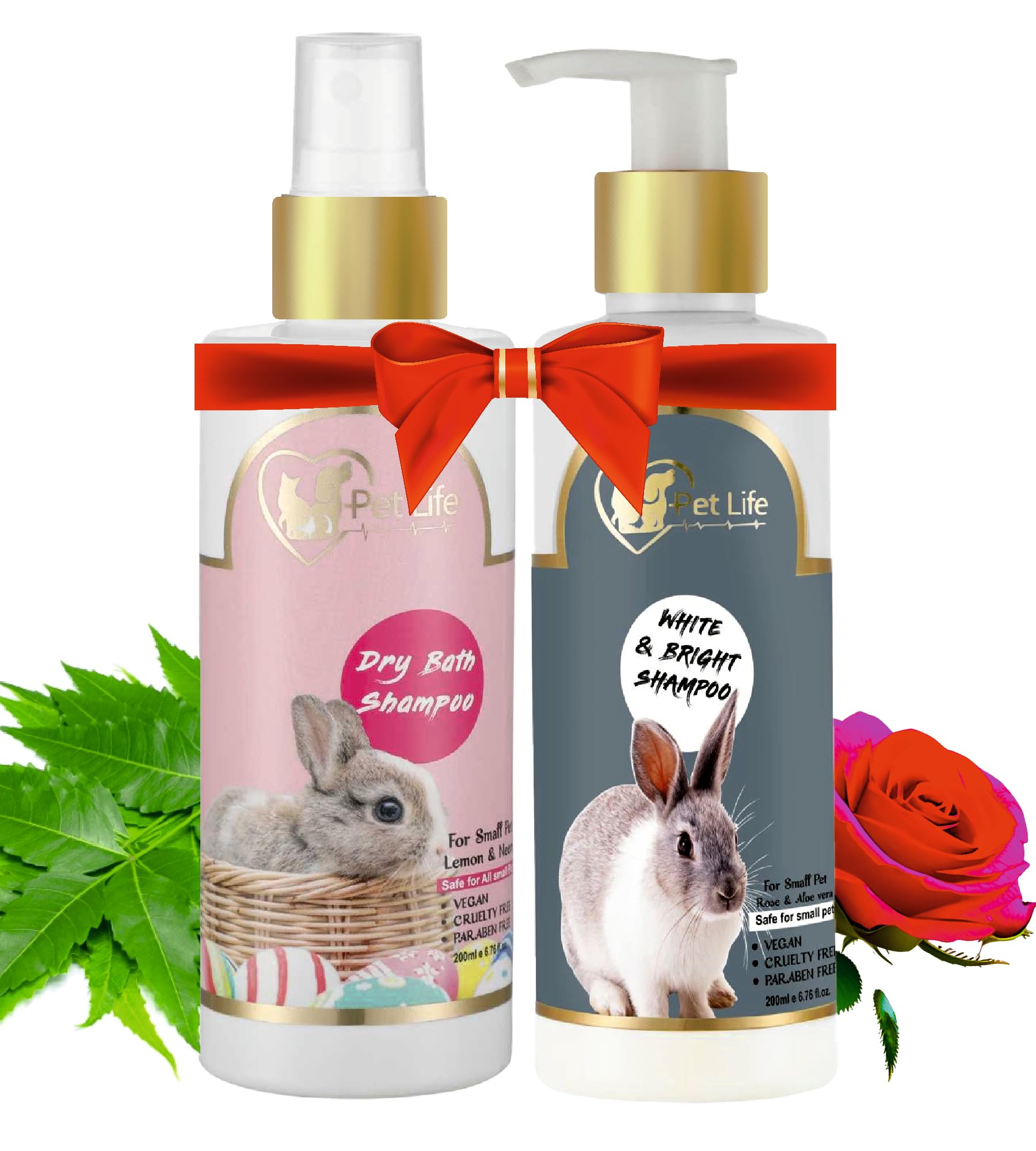 Pet Life Dry Bath Rabbit Shampoo 200ml + White & Bright Rabbit Shampoo 200ml | Made Natural Active - Healthy Shiny Coat & Cleaner, Smoother | Make Hair Silky, Shiny & Freshness – All Small Pet Breed (B0CM26SBTF) Amazon Price History, Amazon Price Tracker